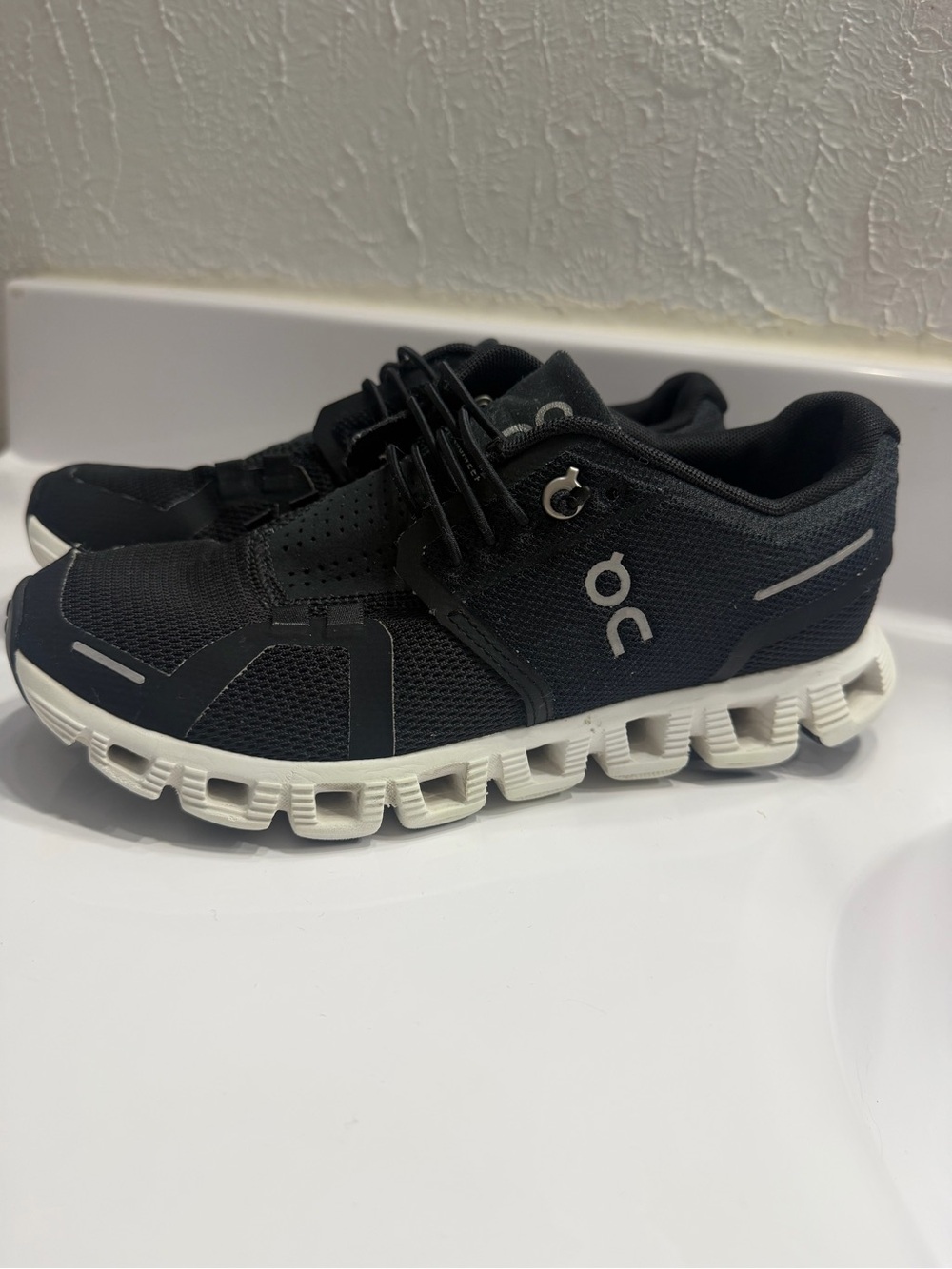 On Running Kids Black and White Cloud Sneakers